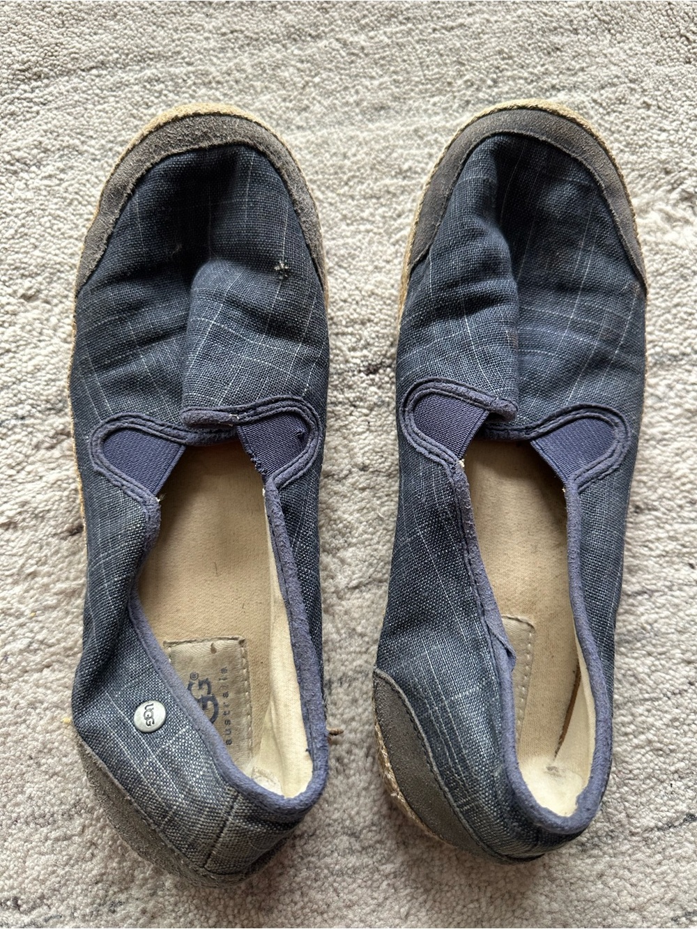 Women's UGG Casual Slip-On Espadrille Flats in Navy Blue size 8
